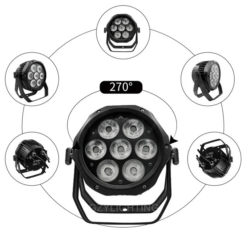 IP65 LED Par light 7*18W Full Color wash strobe beam effect light dj party wedding concert dmx waterproof stage lighting show
