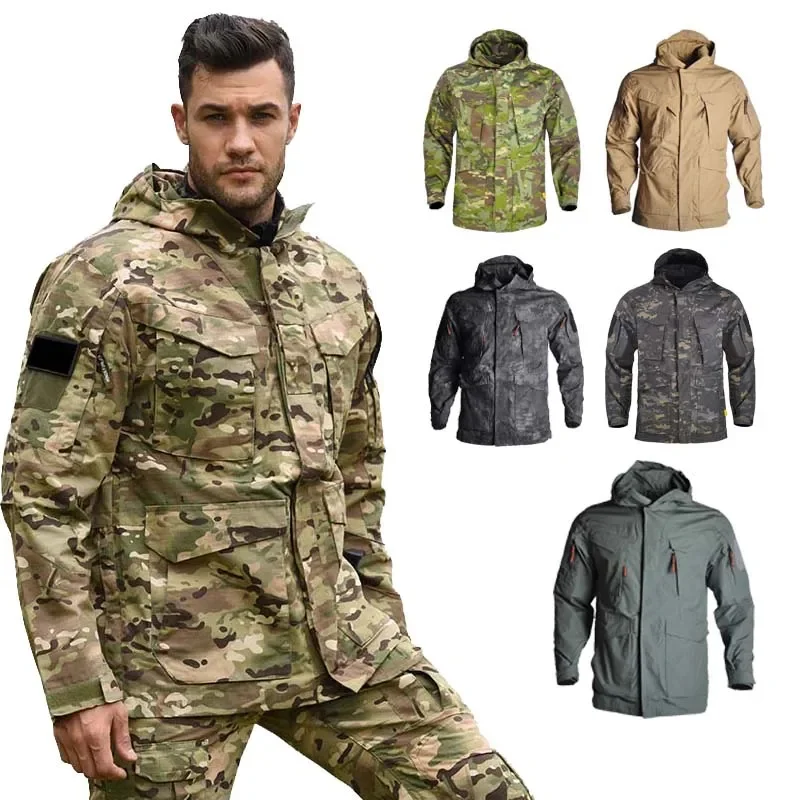 M65 UK US Army Clothes Windbreaker Military Field Jackets Airsoft Men Clothing Winter/Autumn Waterproof Flight Pilot Coat Hoodie