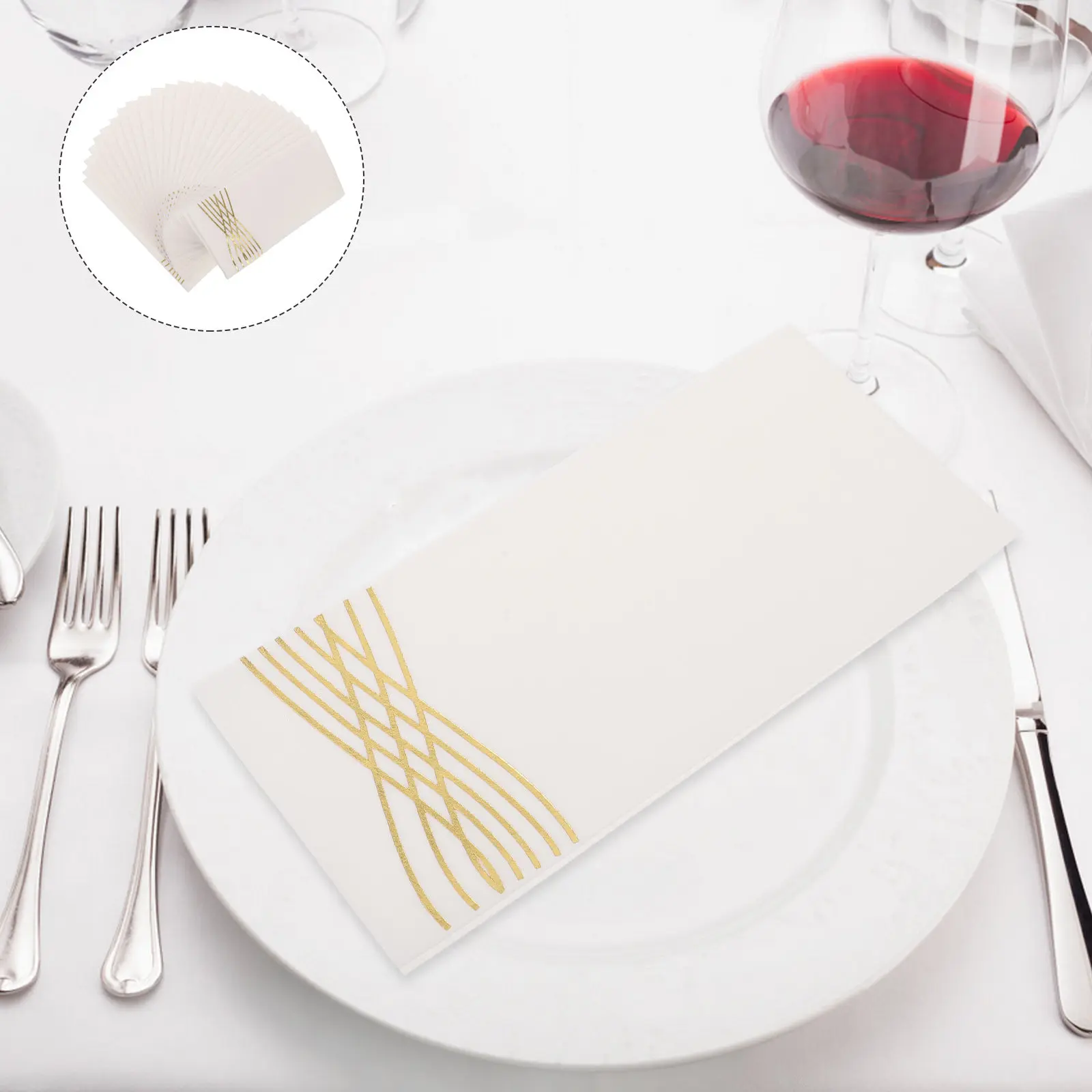 25Pcs Paper Dinner Napkins Western Design Soft Absorbent Disposable Guest Towels Party Wedding Cocktail Restaurant Table