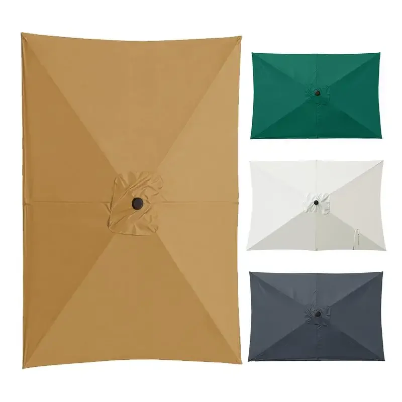 2x3M Rectangular Umbrella Replacement Canopy Umbrella Cloth Heavy Duty for Patio Yard Market Table Lawn