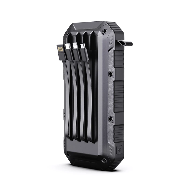 YX-ES960SL 태양광 전력선 모바일 전원 공급 장치, 20000mAh 긴 수명 배터리, USB 실리콘 방수 디자인