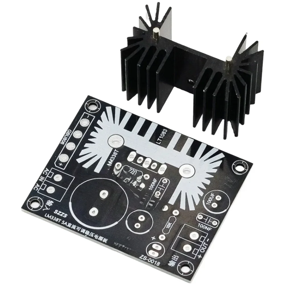 Adjustable Regulated DC Power Board Based on LM317 LM338T LT1083CP With Enhanced Thermal Management via Integrated Heat Sink