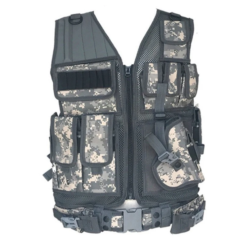 Tactical Vest Military Combat Armor Vests Mens Tactical Hunting Vest Army Adjustable Armor Outdoor CS Training Vest Airsoft