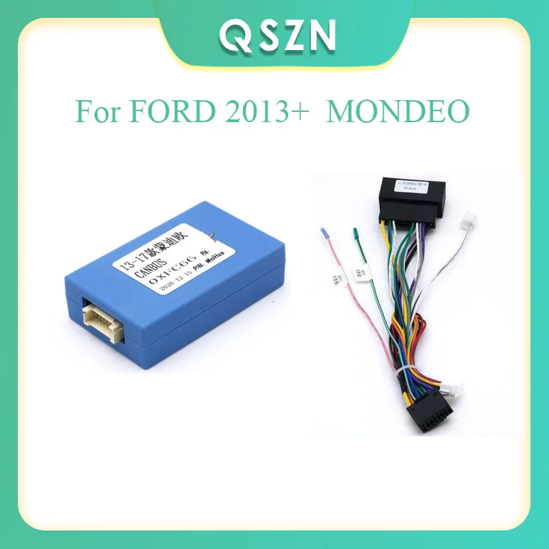 

QSZN 16 pin Android Wiring Harness Power Cable Adapter with Canbus Box For FORD 2013 Mondeo Car radio Multimedia Player