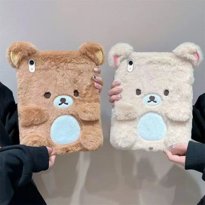 

Child Case Cartoon Plush Rilakkuma Tablet Protective Case For IPad 10 9 8 7th Air 2 3 4 5 6 10.9 Mini 6 A16 Pro 11 12.9 13inch