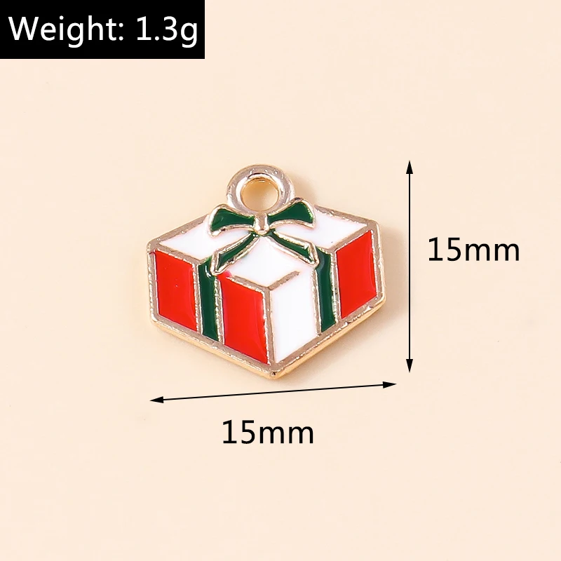 10 stücke Emaille Weihnachten Charme Lebkuchen mann Schneeflocke Schneemann Santa Anhänger für DIY Halskette Ohrring Schmuck Herstellung Zubehör – Detail 16