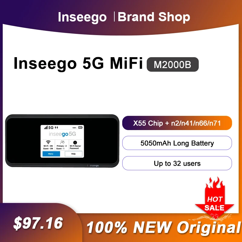 New Unlock Inseego M3100 5G Mobile WIFI Router 2.5 Gbps Down 316Mbps 5G MiFi 2.4\