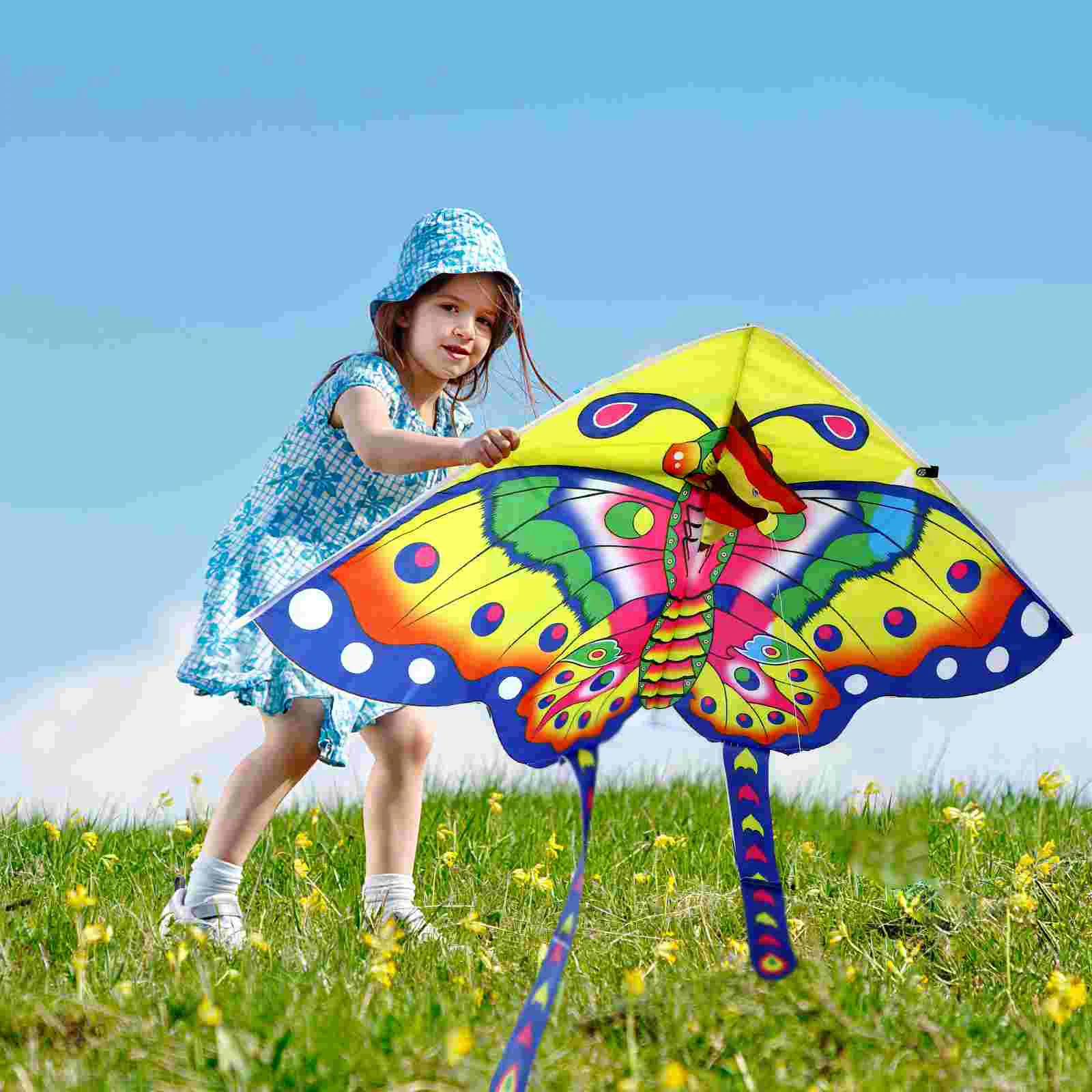 Juegos al aire libre de seda para niños, cometa colorida, modelado de mariposas, chica atractiva, a prueba de lluvia, juguete para niños, familia creativa, 8 juegos