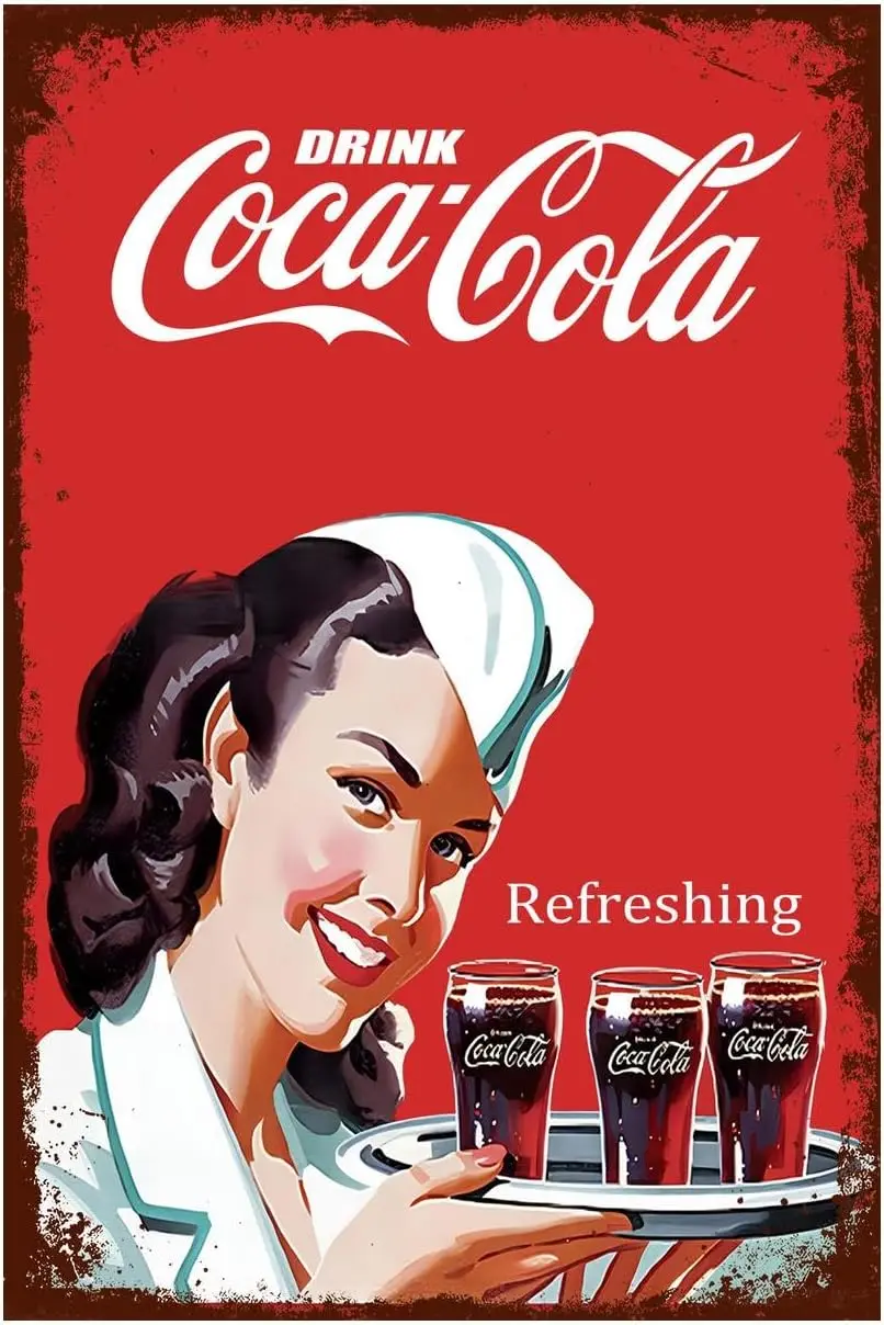 1 أ ، ملصق معدني من القصدير والكوك ديكور حائط عتيق ، مشروب منعش ، لمطاعم الحانة مقهى نادي لوحة جدار كهف رجل