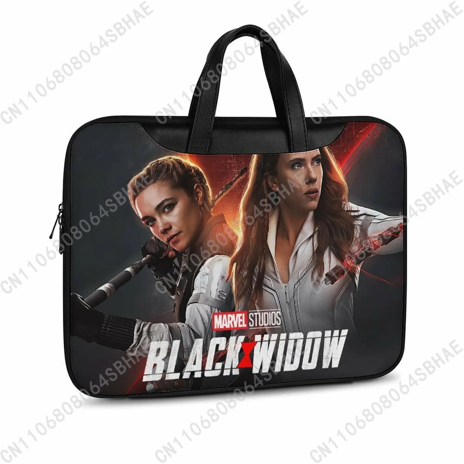 

Marvel Black Widow Custom Leather Briefcase Men Woman Laptop Bag Business Retro Genuine Leather Computer Cosplay