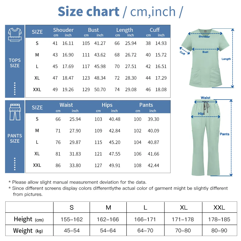 Niaahinn الزي الطبي متعدد الألوان للنساء في المستشفى الملابس الجراحية الدعك مجموعات ممرضة اكسسوارات عيادة الأسنان طبيب عمال #6