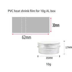 600PCS/lot PVC Heat Shrink Film For 5g 15g 30g 50g 100g Aluminum Jar Wax Can Cream Boxes Lip Gloss