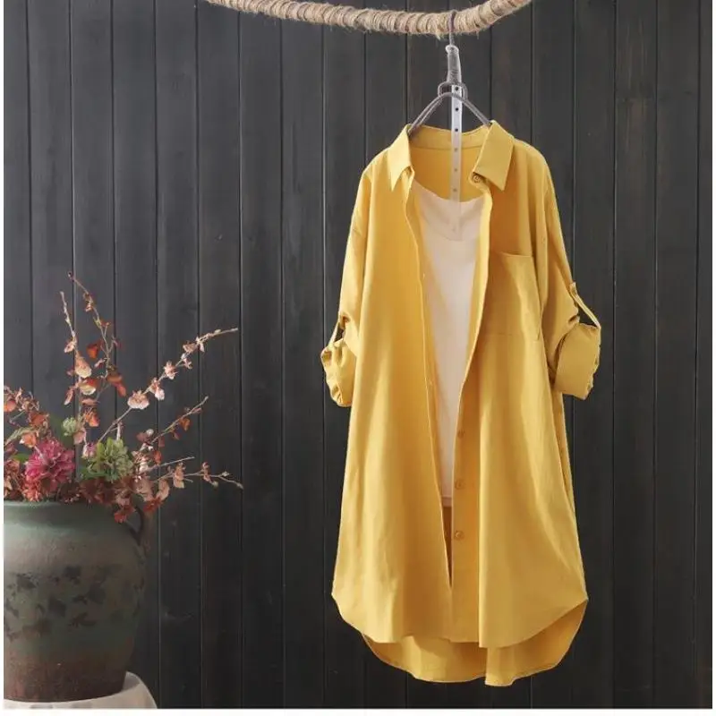 

Women's Long Cotton Linen irt Collar Svel Spring 2024 Regular Sve Design Other Pattern 00% Other Material