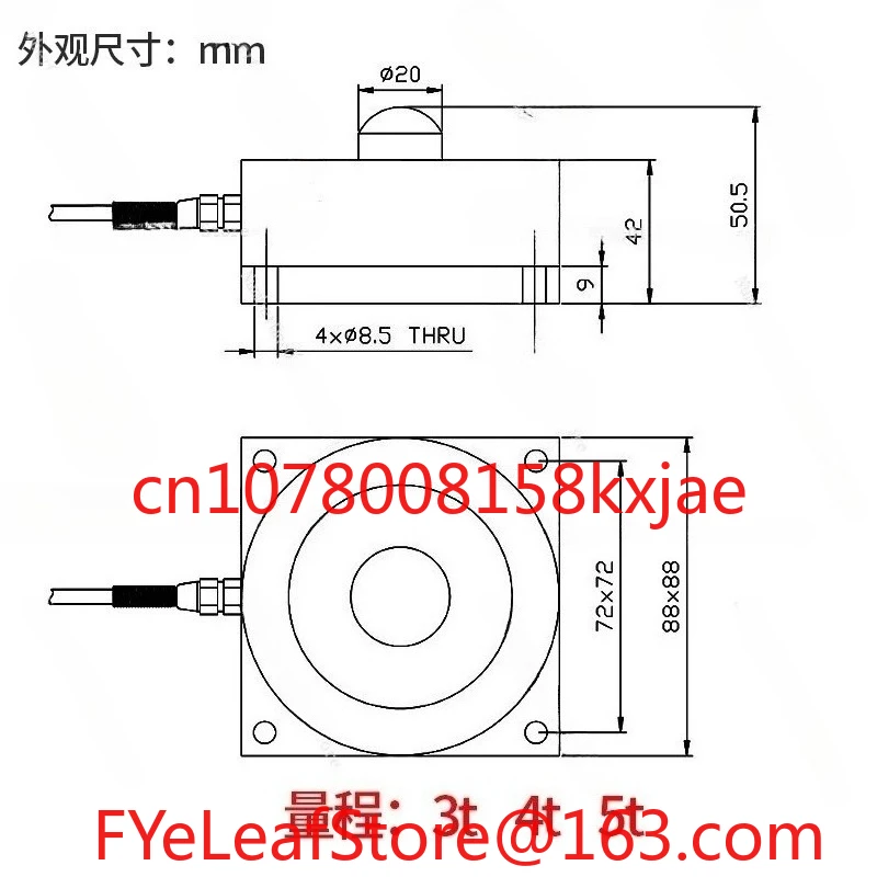 Convient au capteur de pression de cellule de charge à rayons JHBU-1