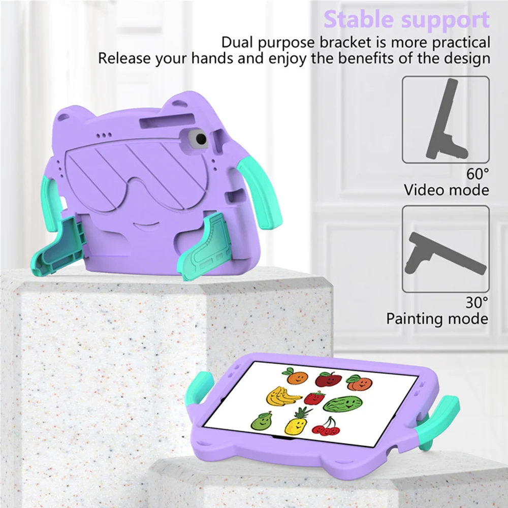 Kid-Friendly Tablet Case for Samsung Galaxy Tab A9 A11 Plus A7 Lite A8 A9 A11 Shockproof Washable with Dual-Angle Stand Handle