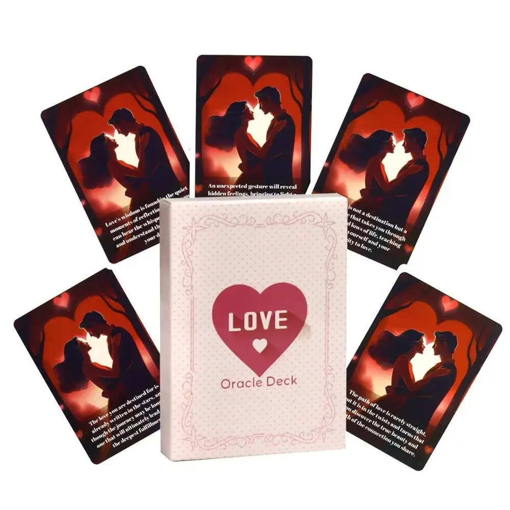 10.4*7.3 ซม. Love Oracle Cards Love ข้อความ Spiritual 46 ชิ้นการ์ด Oracle พร้อมคําสําคัญ