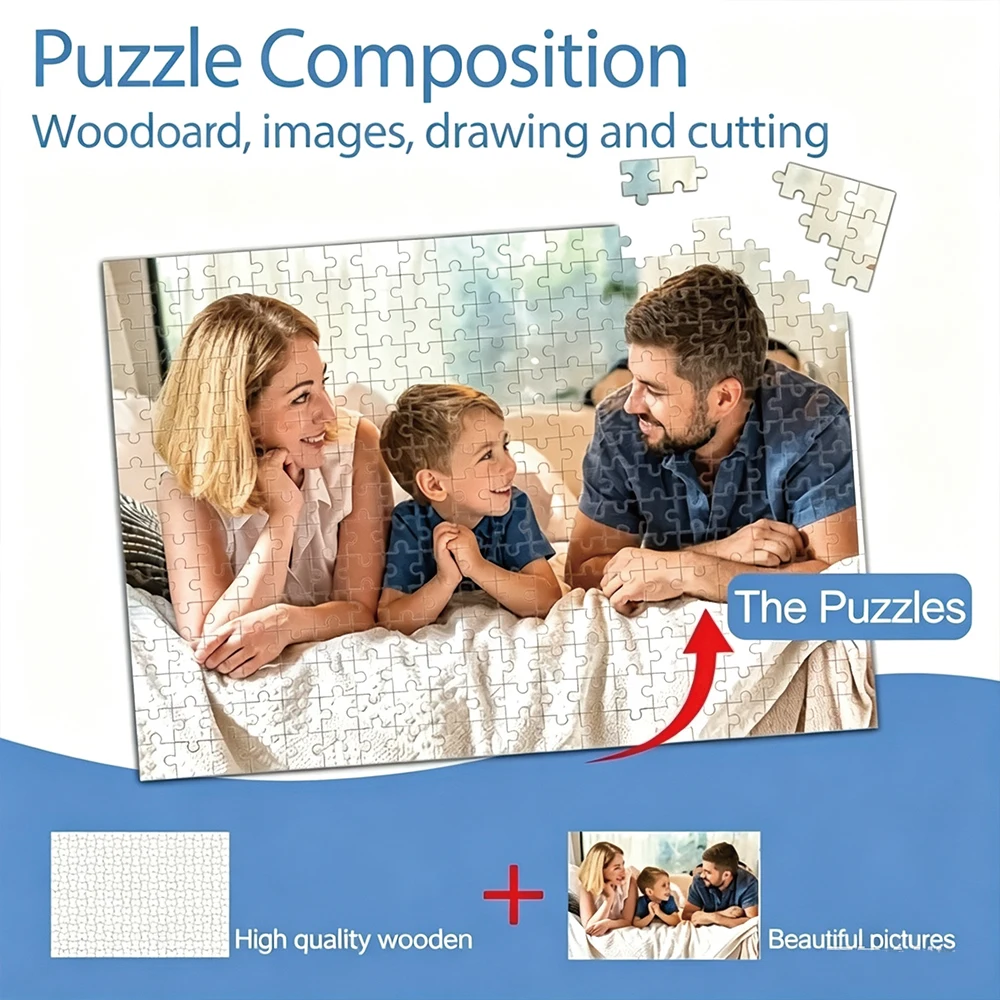 35/300/500/1086pcs Personalized Custom Photo Puzzle Family Photos Customize Your Puzzle To Create An One-Of-A-Kind Present.