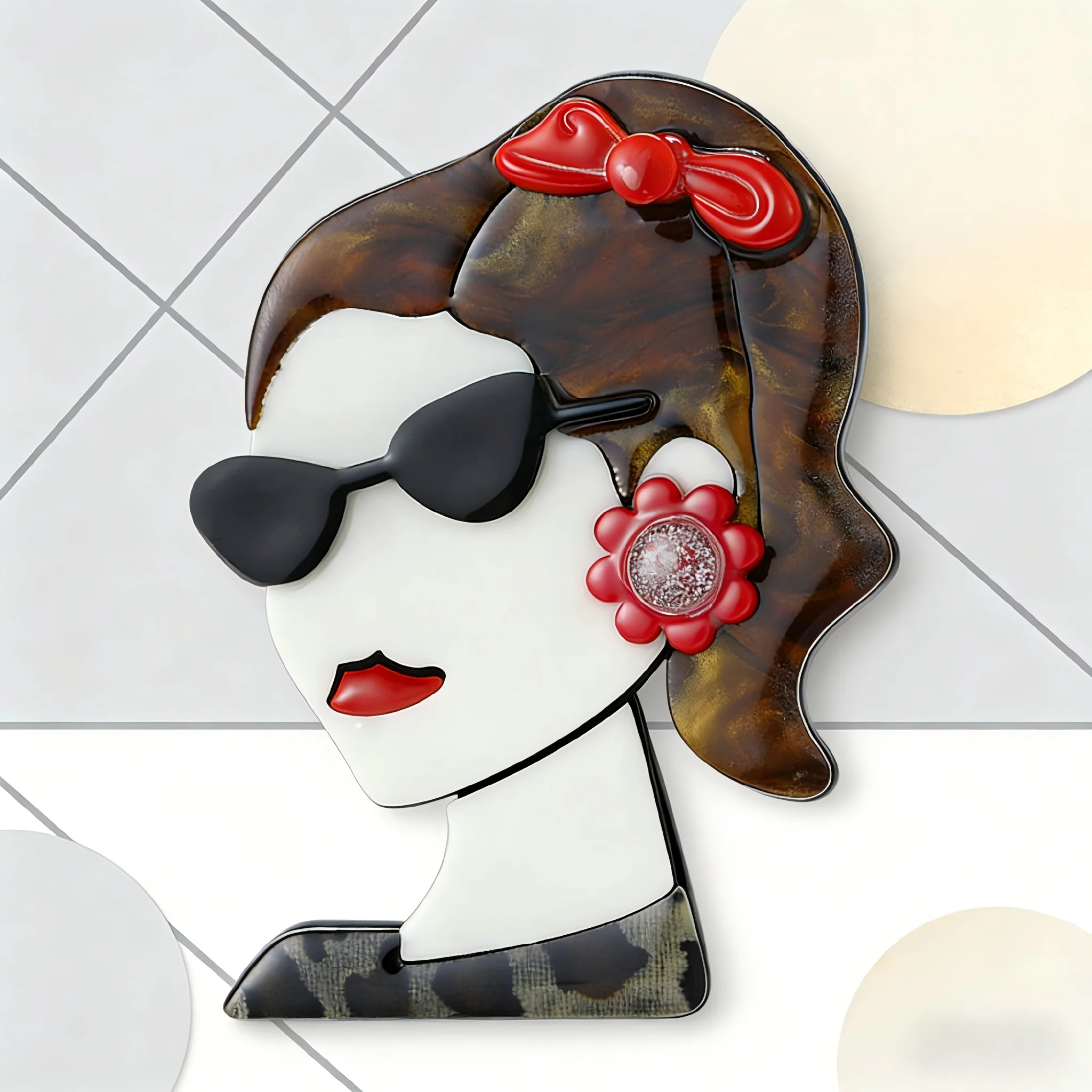 

Fashionable Acrylic Girl Brooches for Women Unisex Figure Character Pins Event Party New Gifts Jewelry Decoration Accessories
