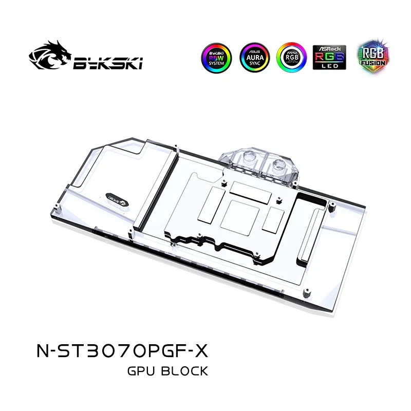 Bykski N-ST3070PGF-X Water Block for ZOTAC RTX 3070 / 3060TI 8GD6 PGF OC GPU Card / PC Cooling Copper Radiator /Dense Waterways