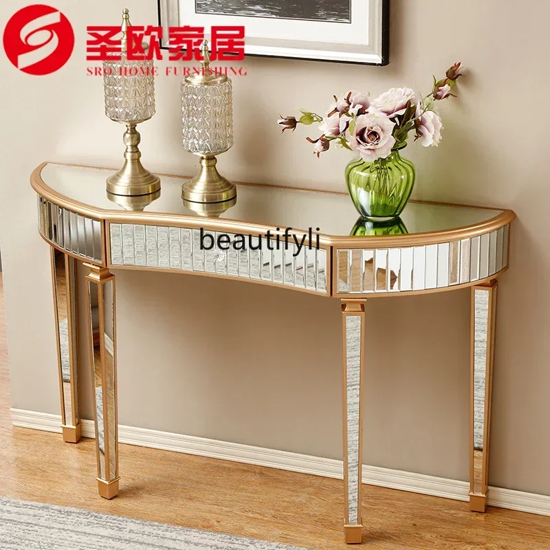 

02Mirror porch table storage American porch table creative, postmodern foyer partition table