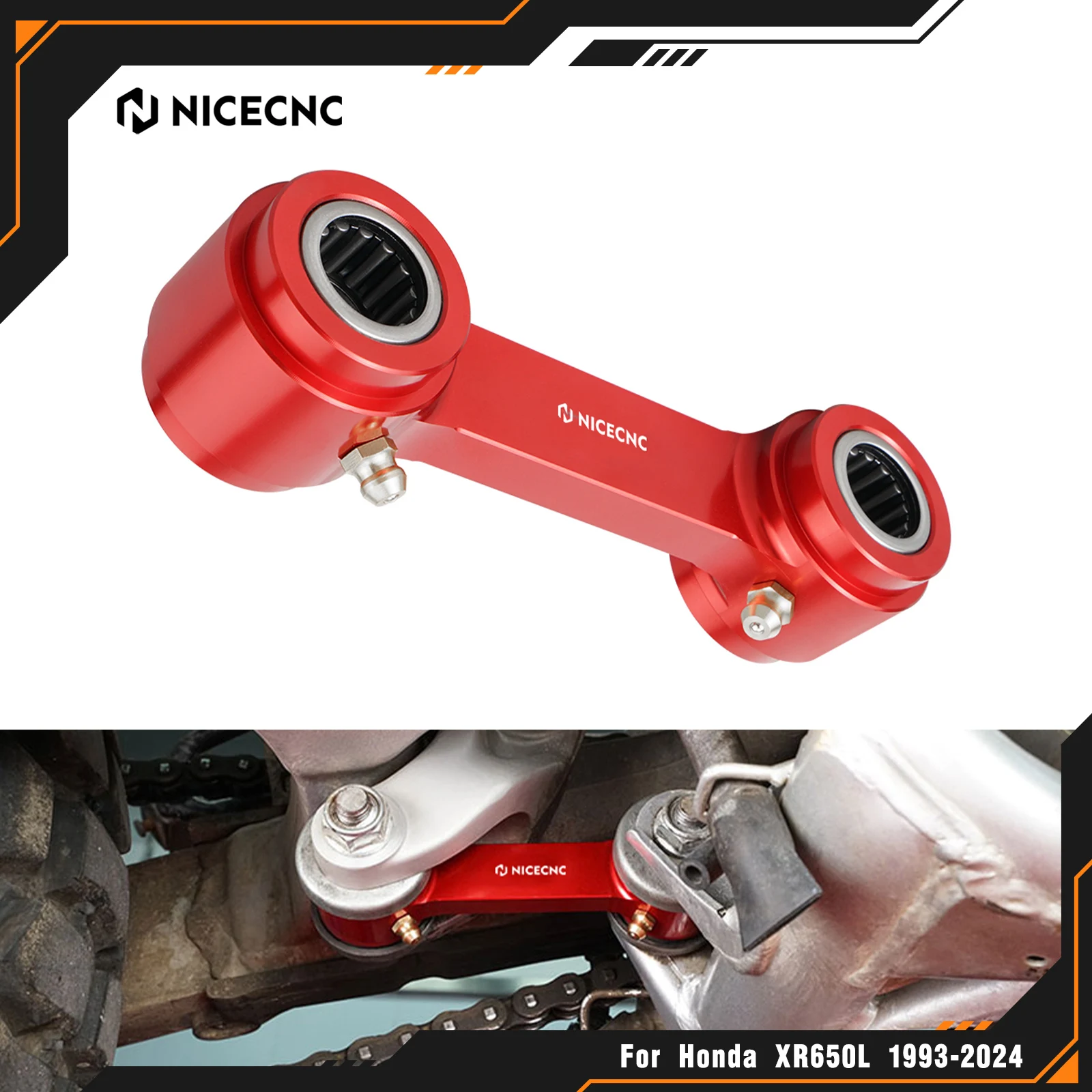 

NICECNC 1X 1.18in/30mm Lowering Link For Honda XR650L 1993-2024 XR600R 1985-UP XR 650 L XR600 R Motorcycle Billet Aluminum Red