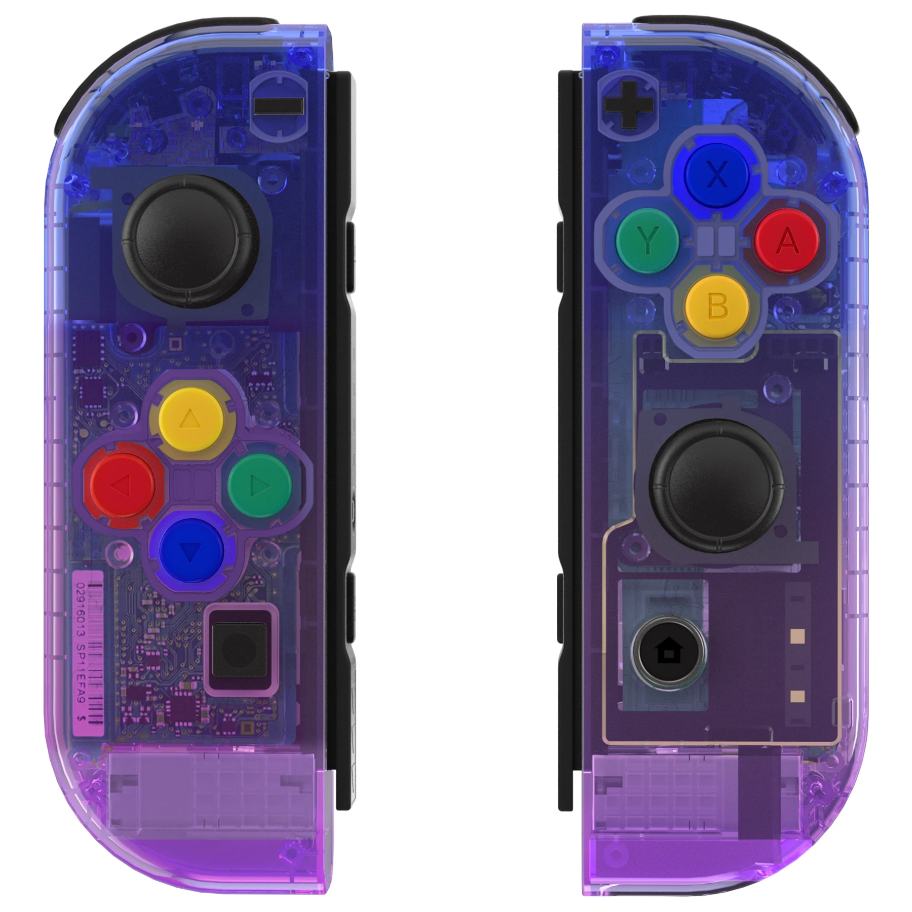 eXtremeRate DIY Replacement Shell Case for NS Switch JoyCon & OLED JoyCon - Gradient Translucent Bluebell