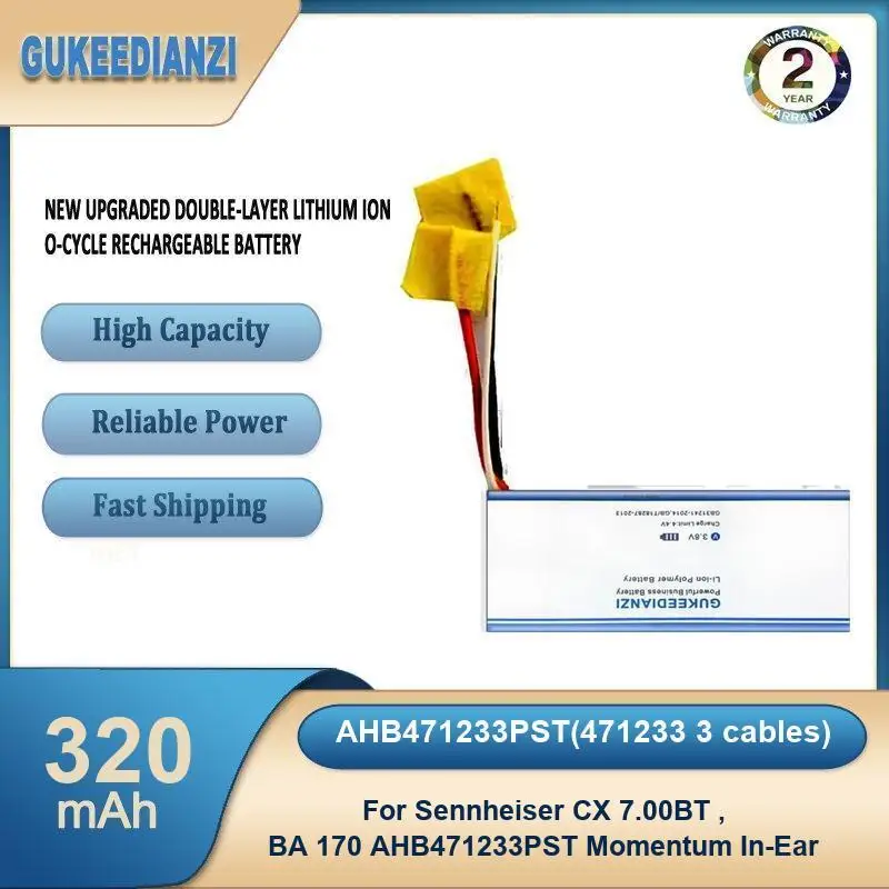 بطارية لـ Sennheiser CX Sport، CX 350BT، CX 6.00BT، CX 150BT 7.00BT BA 170 AHB471233PST سماعة أذن داخل الأذن AHB480832PLT