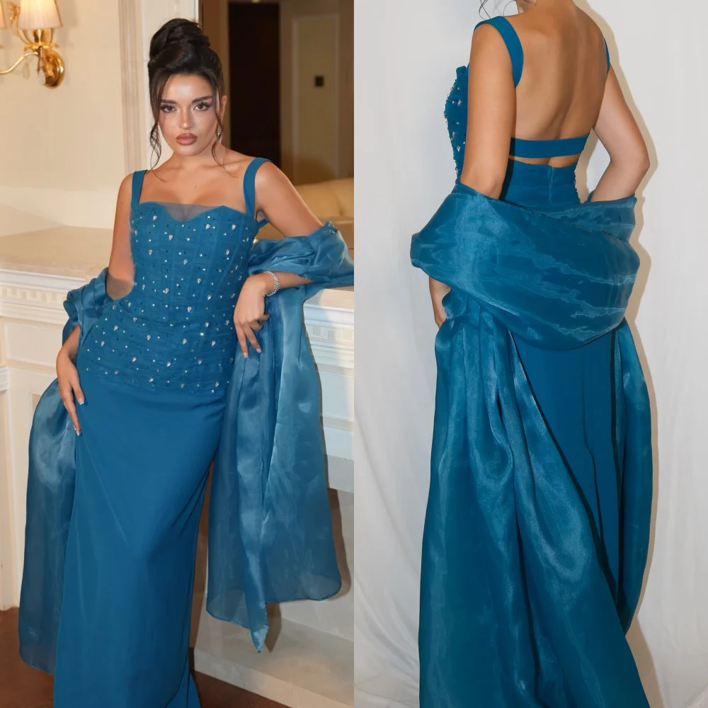 

Customized Elegant Fashion Jersey Rhinestone Sequined Straight Off-the-shoulder Long Dresses Bespoke Occasion Dresses Intricate