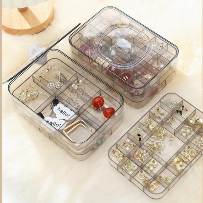 Transparent Jewelry Organizer Box Jewel Jewellery Storage Case Travel Storage Bag For Rings Earrings Necklaces Plastic Container