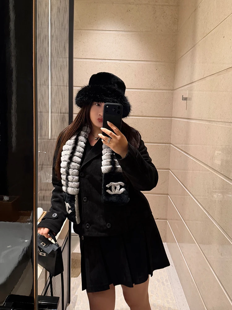 

Комплект: юбка и топ из замши в винтажном стиле, большие размеры, женский, модный, для повседневной носки, с завышенной талией, прямые штанины, весенний, длинный рукав