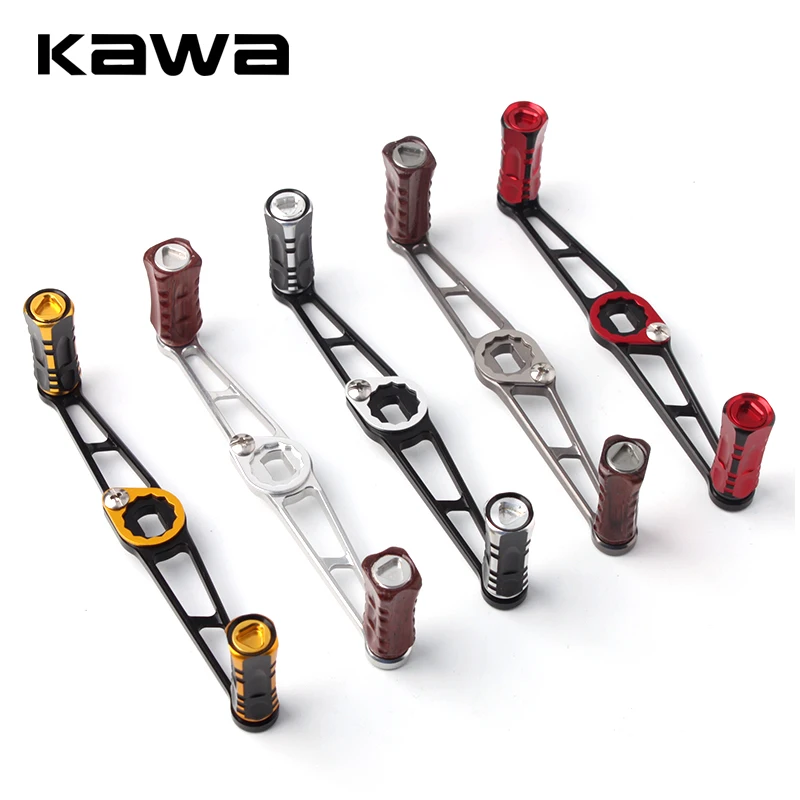 Kawa Fishing Handle Micro Reel Accessory Aluminum Alloy Materail And Wooden Knob Suit Da/Ab/Shi Reel Rocker Accessory Handle DIY