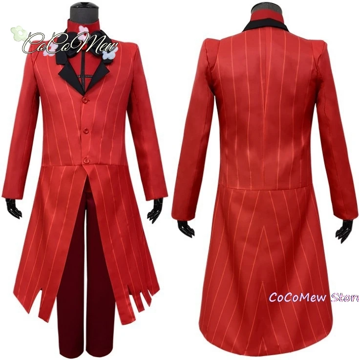 Hazbin Cosplay Hotel Uniform ALASTOR Cosplay Costume Adult Men Halloween Uniform Jacket Pants Costumes Red Suit Anime Cosplay