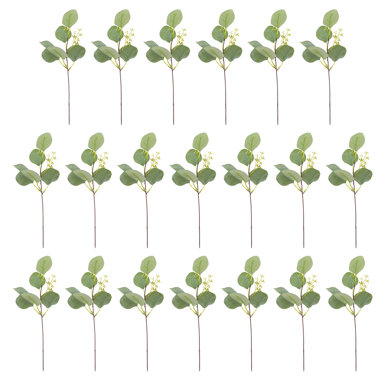 

20pcs Artificial Eucalyptus Leaves Stems Simulated Green Plant Bouquet Decorative Branches for Home Wedding DIY Greenery