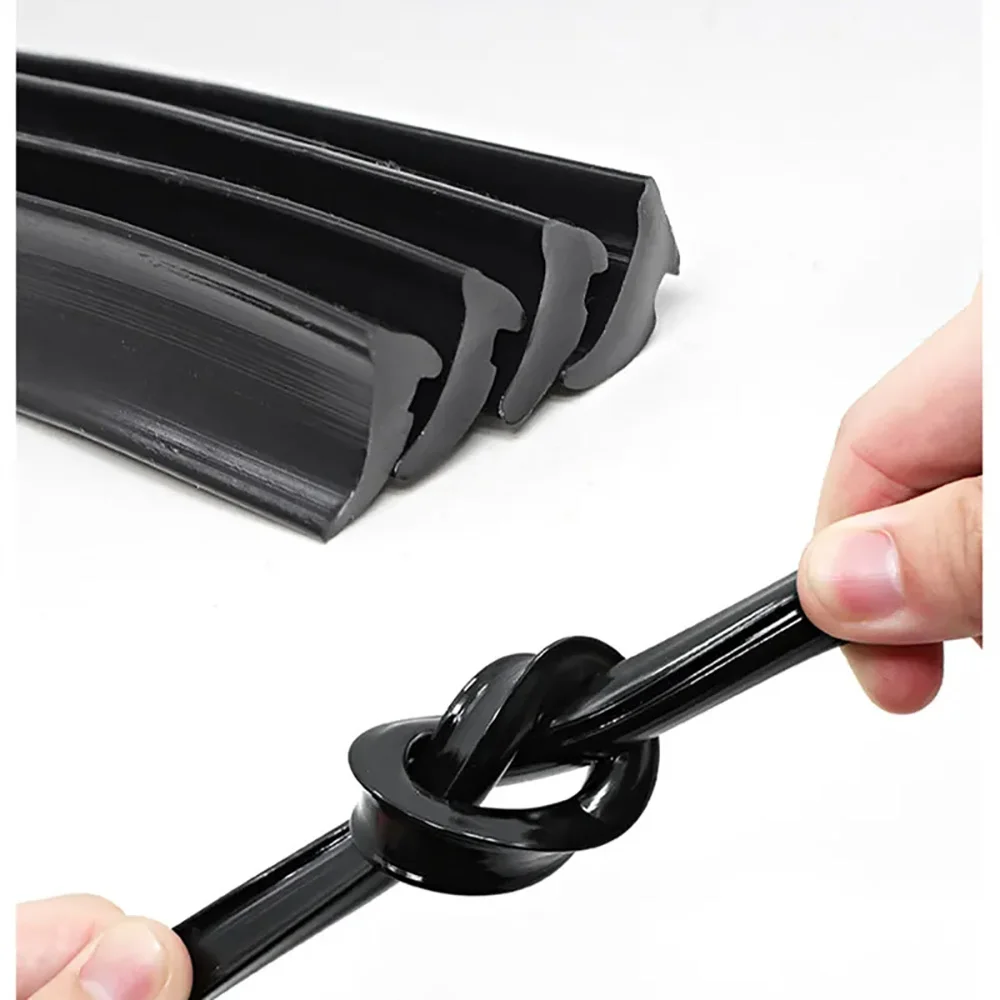 1/2/3/4/5M Rubber Door Window Sealing Strip Black/Transparent Sliding Glass Doors Windows Fixed Seal Dustproof Sound Insulation