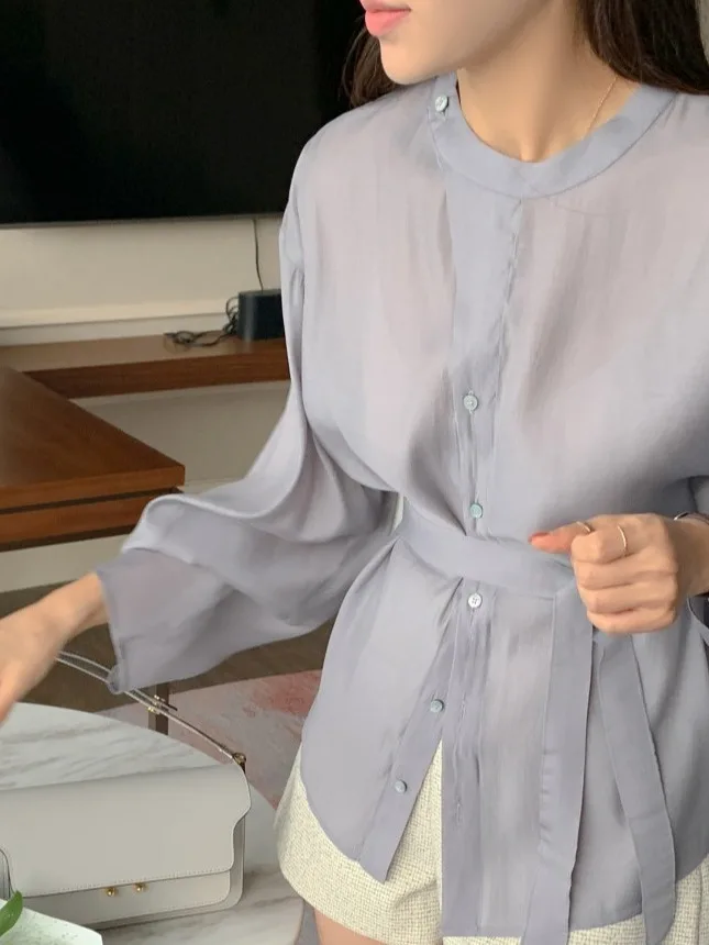 

Длинный све для похудения, круглый Ne irt, женский галстук на одной пуговице, корейский сладкий нежный топ на осень, новое поступление