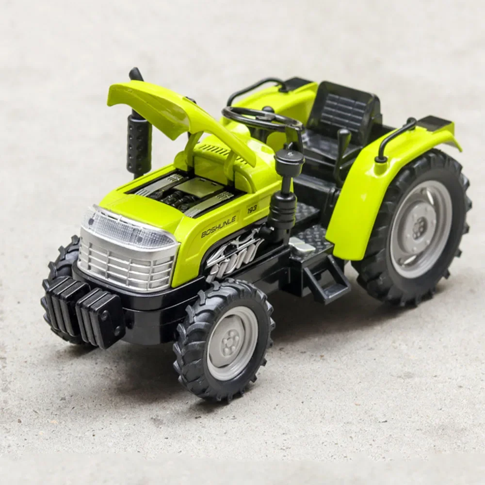 Maßstab 1:32 Legierung Bauernhof Traktor Spielzeug Modelle Autos Gummireifen Miniatur Traktoren Zurückziehen Licht Musik Fahrzeug Jungen Sammlung Spaß