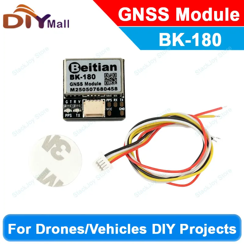 

Beitian BK-180 Ultra-Slim GNSS Module, M9140 Chip, 4-System GPS/GLONASS/BDS/Galileo, 1.5m CEP, 1.0-4P Cable For Drones/Vehicles