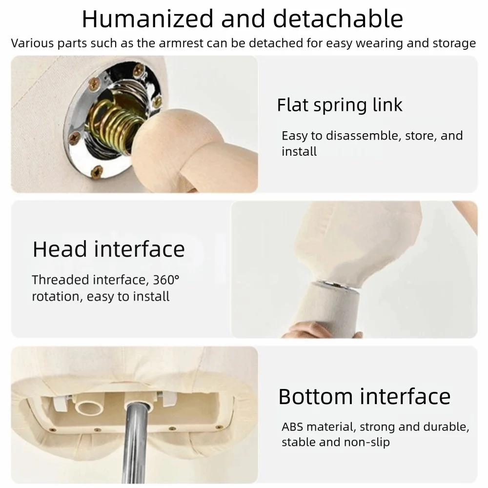 

Регулируемый магазин одежды Манекен Стальная основа Модель одежды средней длины с подставкой из хлопчатобумажной ткани