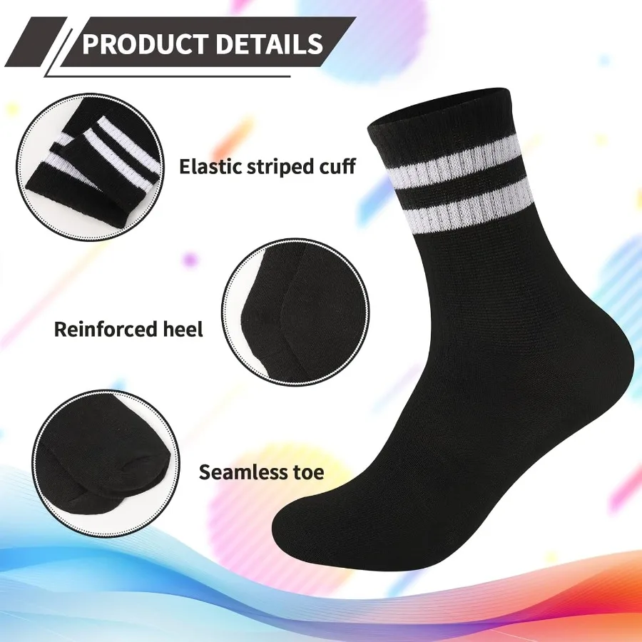 8 pares de calcetines a rayas para deportes atléticos y correr, tela suave y transpirable, ideales para entrenamientos de gimnasio, tiempo libre y diario