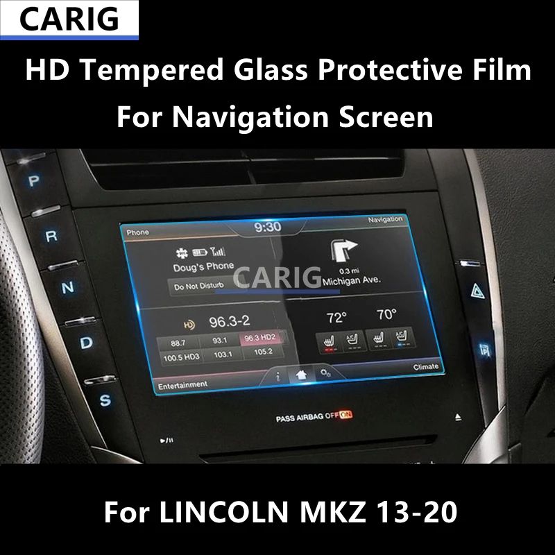 

For LINCOLN MKZ 13-20 Navigation HD Tempered Glass Protective Repair Film Anti-scratch Accessorie Refit