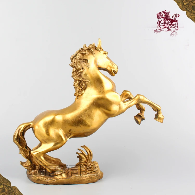 Large # bless Business Success luck Talisman home office auspicious efficacious GOLDEN FENG SHUI  horse copper statue