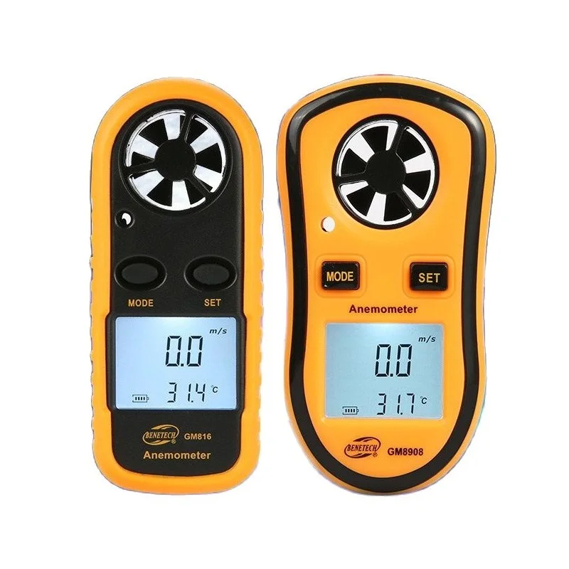 Mini cyfrowe mierniki prędkości wiatru GM816 GM8908 anemometry kieszonkowe miernik wskaźnik prędkości wiatru 30 m/s (65MPH)