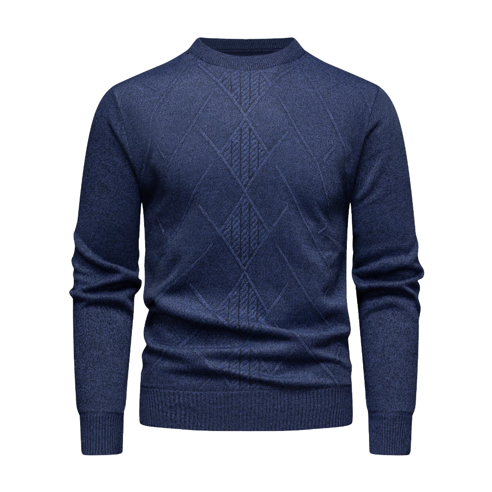 COODRONY Brand Men's Sweaters A&W Thick Warm Sweater With Liner Argyle Casual O-Neck Soft Pullover Men Clothing XXS - XL 5086