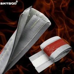 Self Adhesive High Temperature Resistant Fiberglass Tube Silicone Resin Coated Glass Fiber Braided Fireproof Sleeve Casing Pipe
