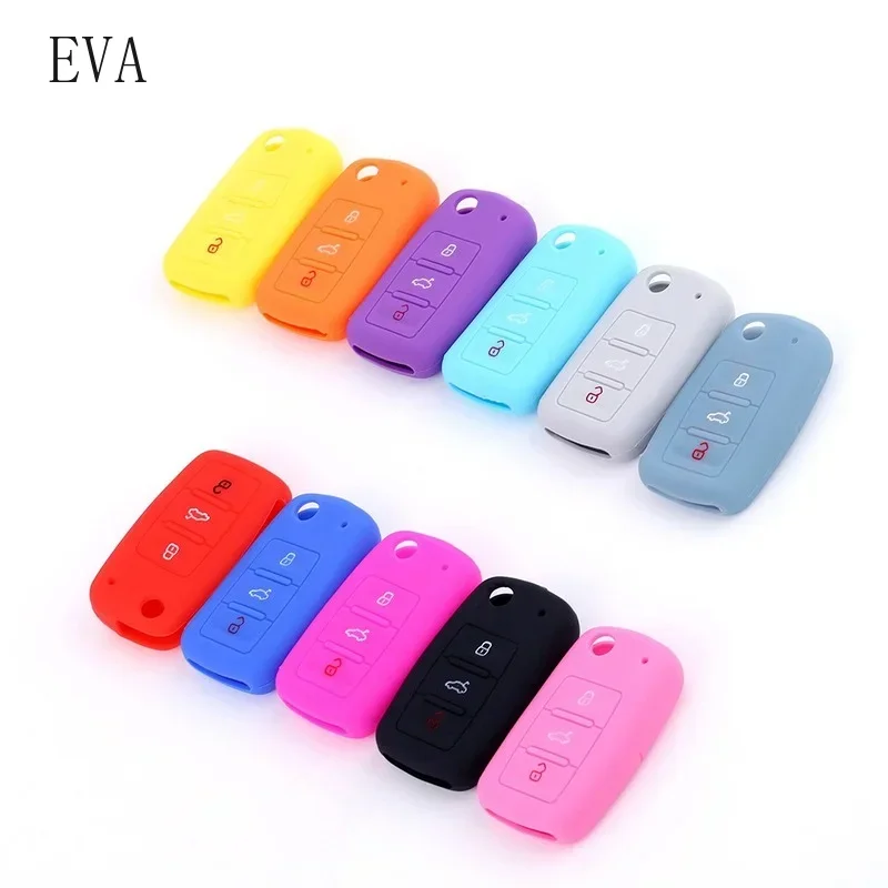 Silicone Car Key Case Cover For Volkswagen VW POLO Tiguan Passat B5 B6 Golf 4 5 6 7 Scirocco Jetta MK6 Octavia Auto Keys Protect