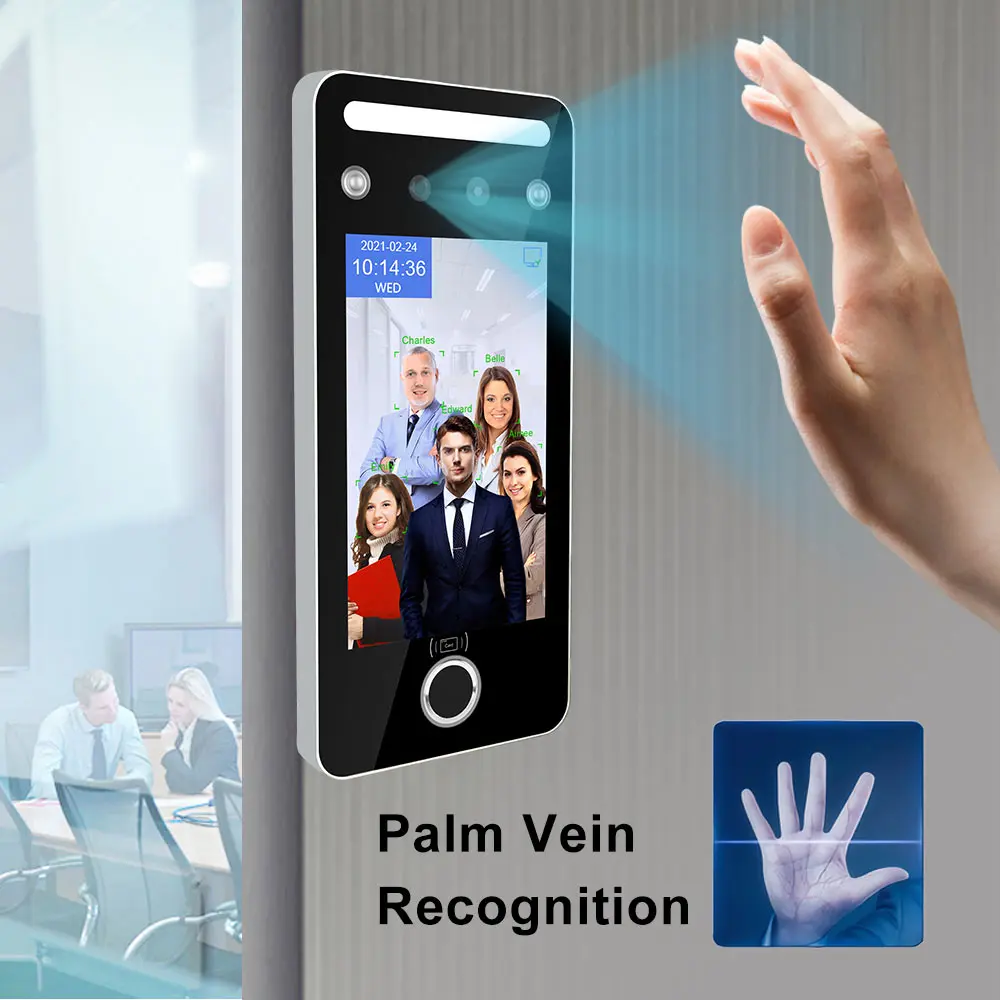 2026 AI Visible Light Face Recognition Access Control System 5 Inch Linux Time Attendance with Fingerprint