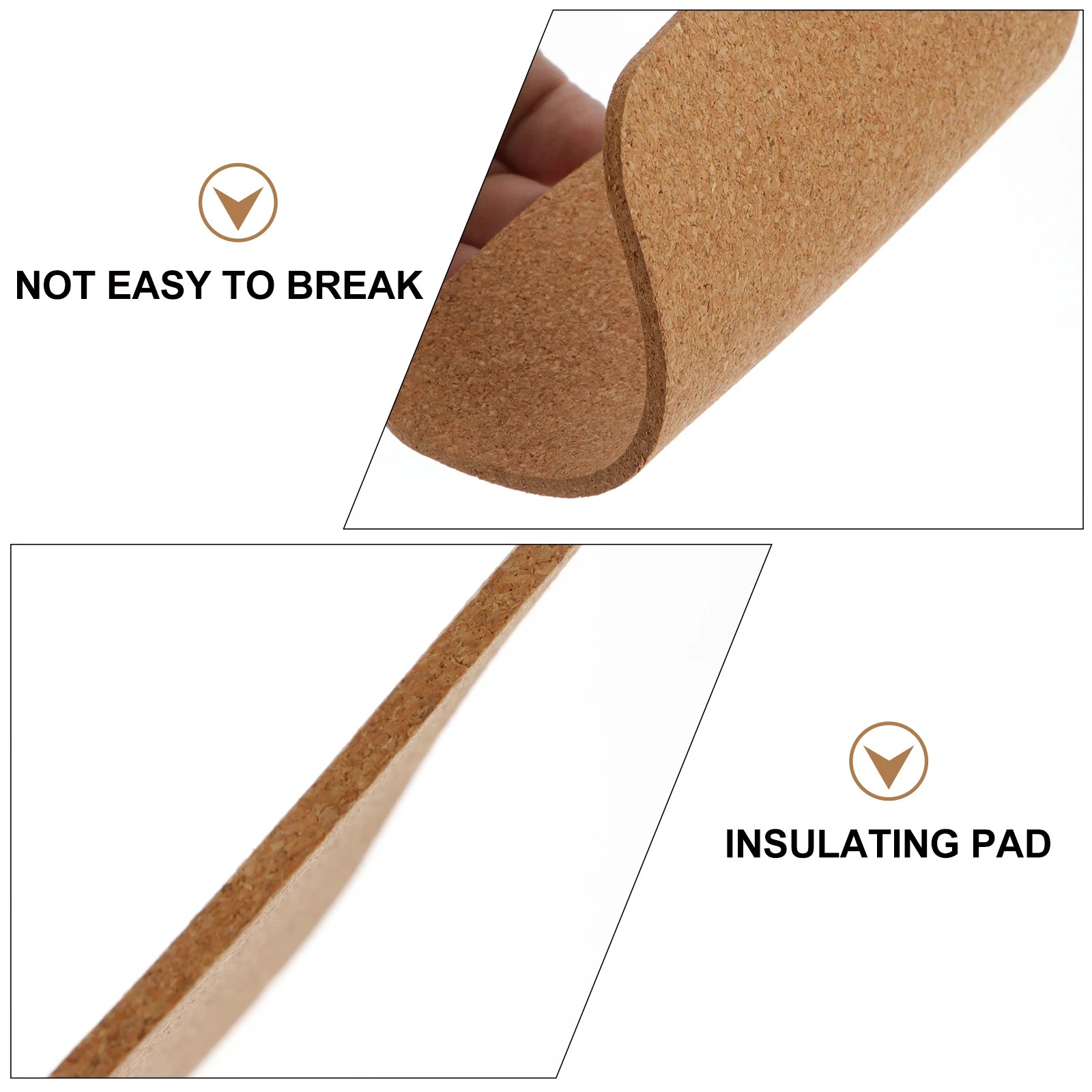 

10 Pcs Wooden Coasters Absorbent Cork Cup Heat Insulation Pad Square Mat Handmade Ceramics