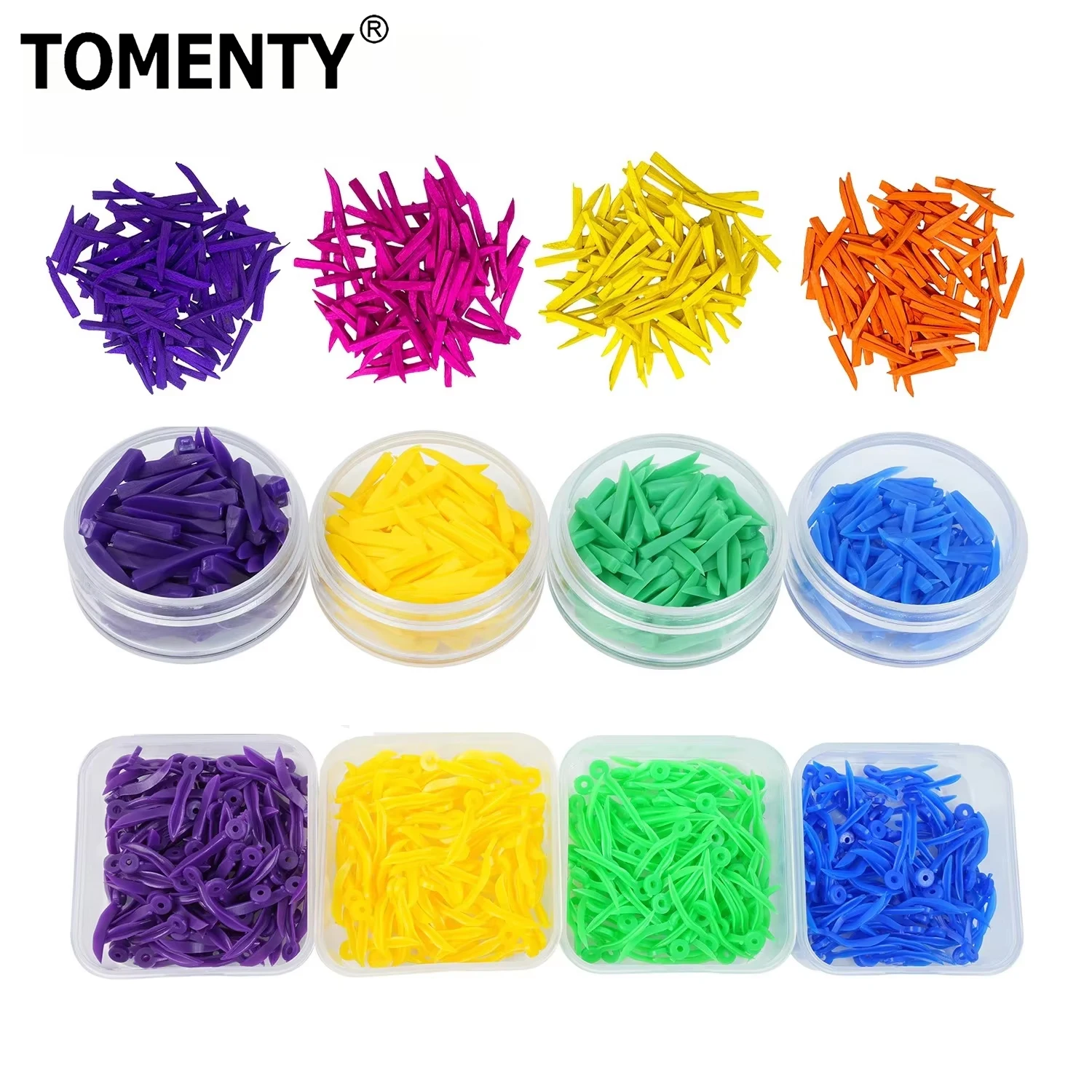 

100pcs/Box 4 Colors Disposable Dental Wedges Wood Implante With/Without End Circular Holes Size Dental Teeth Wedges Plastic