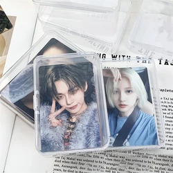 JESJELIU Transparent Idol Photo Storage Case Plastic Kpop Albums Photocard Small Card Collection Organizer Photo Card Holder Box