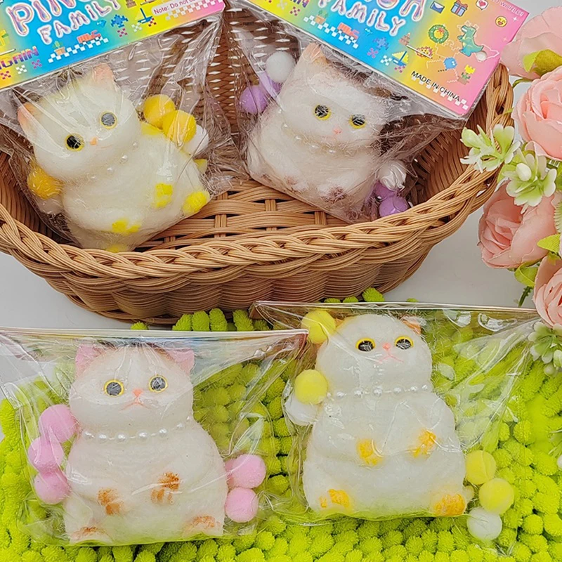 Jouets à presser pour chat TPR, gros chat, jouets à pincer tridimensionnels, Super mignons, anti-Stress, poupée relaxante, jouets à pincer pour gros chat